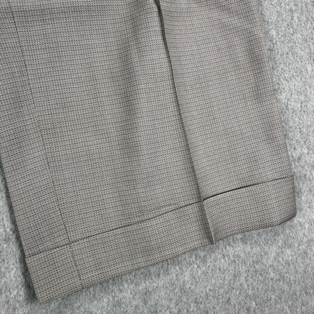 Zanella Austin Dress Pants Mens 35x28 Gray Check Pleated Cuffed Made In Italy - Picture 2 of 12